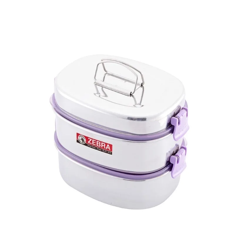 Zebra Lunch Box Set 16 cm × 2 tiers, Smart Lock II (SUS304)